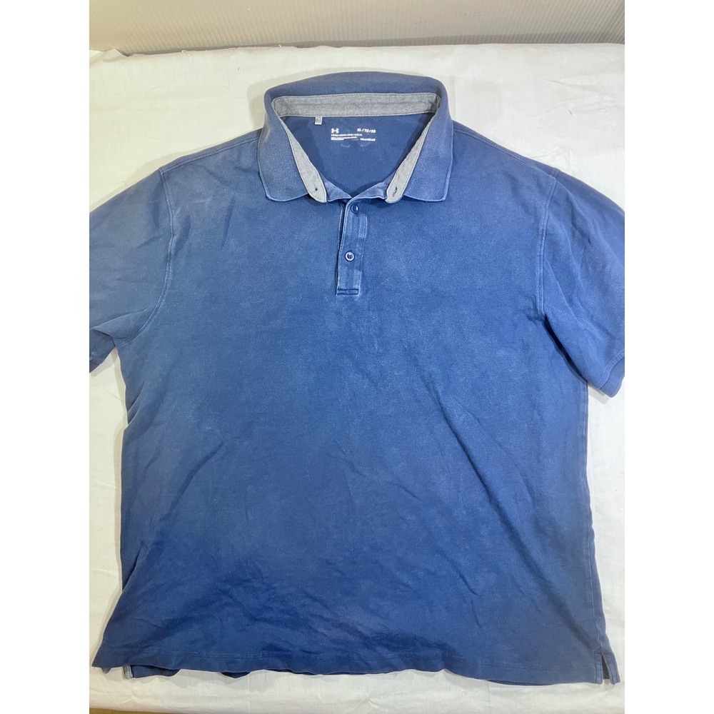 Under Armour HeatGear Loose Fit Polo Shirt‎ Mens XL Navy Blue Short Sleeve Golf